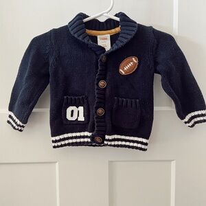 Gymboree Navy Cardigan with Football Patch